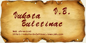 Vukota Buletinac vizit kartica